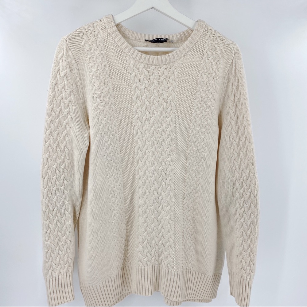 Noel Asmar merino cashmere blend cream sweater